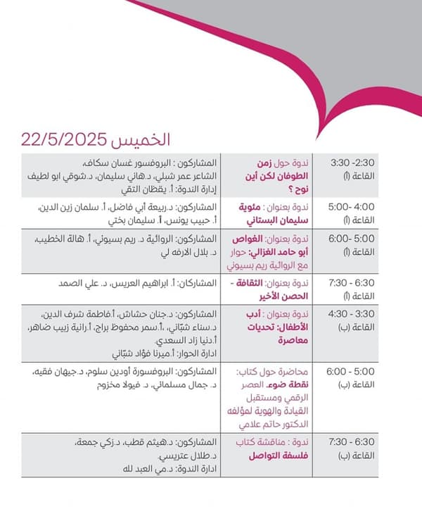 الخميس 22 أيار
